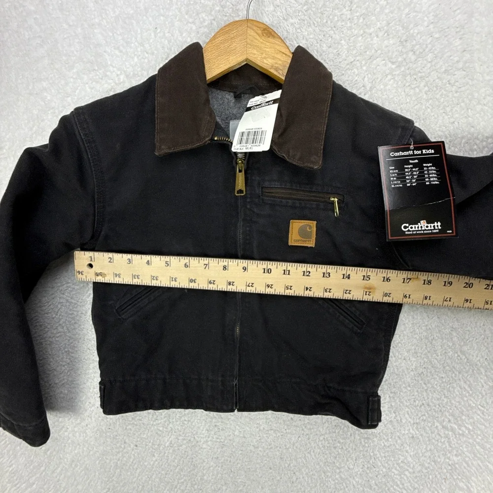 Carhartt‎ Detroit Jacket Fleece Lined Youth Medium (8) YYJ97 BLK Black NWT NOS